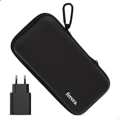 Ferera Solar Powerbank Case - Waterbestendige Hoes - Noodpakket - Inclusief Karabijnhaak & Oplaadblok (USB-A 15W 5V/3A) - 19,5 x 9,5 x 4,5 CM