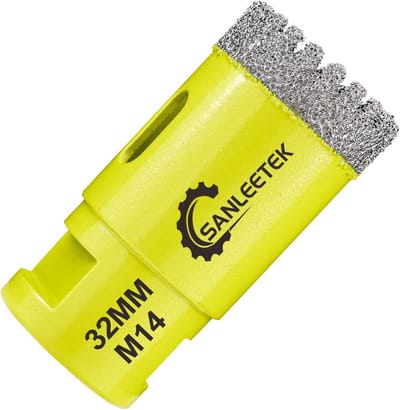 Diamant Boor Bit - Gatzag Holboor - Hard Materiaal Boren - Vacuüm Gesoldeerd - 32mm M14 - Zilver