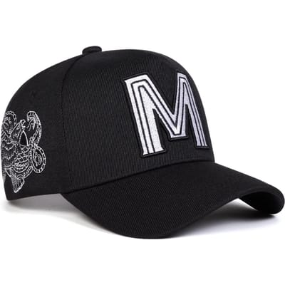 Unisex M Letter Borduur Baseball Caps Lente En Herfst Buiten Verstelbare Casual Hoeden Zonbescherming Hoed Sportpet zwart