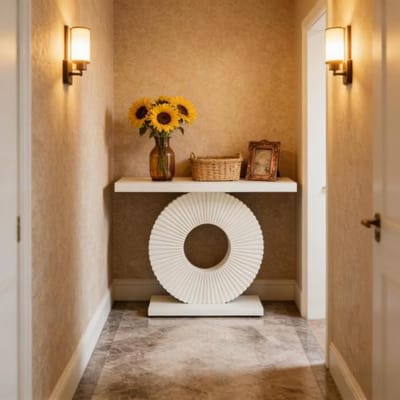 FloraGrace Salontafel - Ronde Tweelaagse Tafel Met Opbergplank - Voor Woonkamer En Kantoor - MDF En Metaal - Zwart
