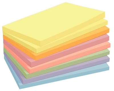Grote Plaknotities 76 x 127 mm - Set van 6 + 2 Pads met 480 Vellen in 7 Kleuren