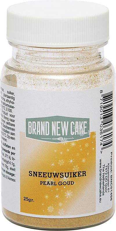BrandNewCake Sneeuwsuiker Pearl Goud 25g