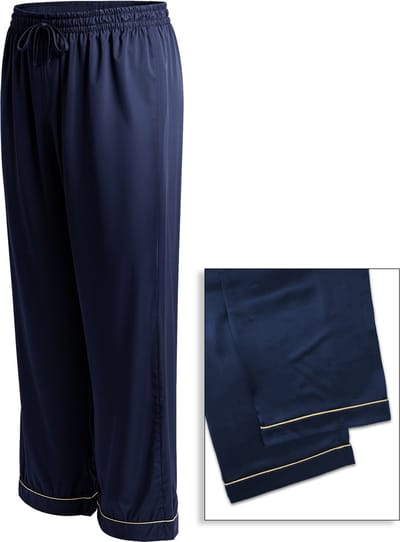 Zijden Heren Loungebroek inSilk Cologne - Luxe 100% Moerbeizijde - Exclusief en Stijlvol. Kleur Indigo Blauw - Maat S