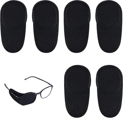 6x Zwarte Ooglapjes voor Bril - Herbruikbaar Doek voor Lui Oog, Amblyopie en Scheelzien bij Kinderen en Volwassenen