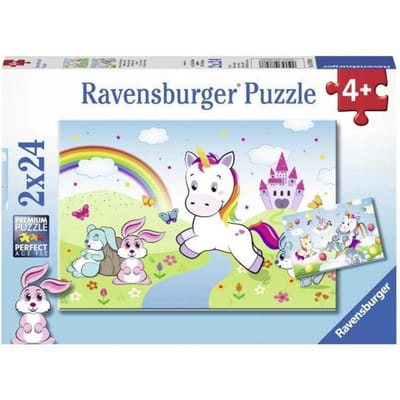Ravensburger puzzel Sprookjesachtige eenhoorn - 2x24 stukjes - kinderpuzzel