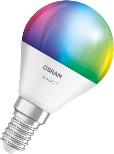 OSRAM SMART+ LED-lamp P40 RGBW E14 3-pack, mini-bolvorm, bedienbaar via SMART+ app, compatibel met Alexa, Google Home, WiFi