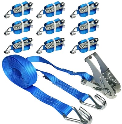Dailygoods - 2-delige Spanbanden met Ratel en Haak - 4 m Ladingbeveiliging voor Transport