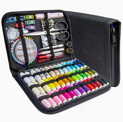 SNJY® Naaidoos Opbergbox - Naaibox - Naaikoffer - Set met 42 Items - Zwart