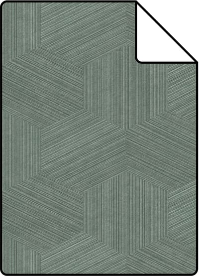 Proefstaal Origin Wallcoverings behang grafisch 3D motief vergrijsd groen - 26.5 x 21 cm - 347996-S