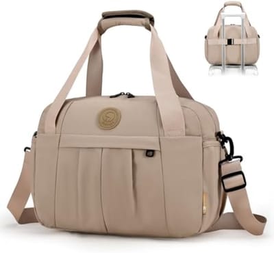 Opvouwbare Handbagagetas 40x30x15cm - Waterdicht en Lichtgewicht en extra zakken "Beige"