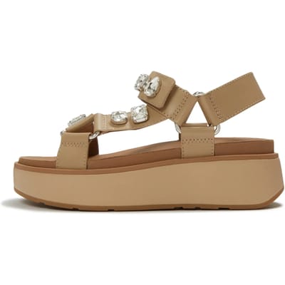 FitFlop FitFlop Gen-FF Max Ultra-Jewel Leather Back-Strap Sandals BEIGE - Maat 38