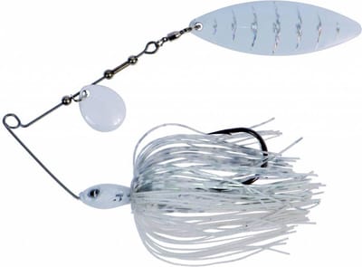 Predox Spintexx Double Blade 23 g - krachtige spinnerbait met dubbele bladen en zachte skirt voor roofvissen Black/Orange