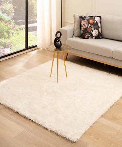 Velvet vloerkleed vierkant - Posh wit 140x140
