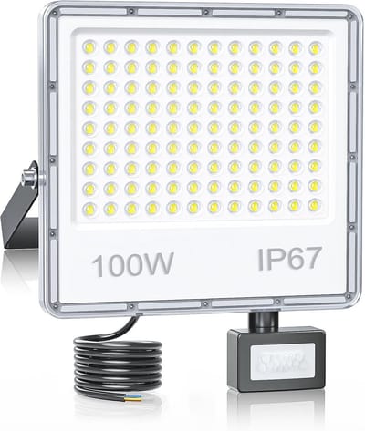 Led-spot voor buiten met bewegingssensor - 100 W, 10.000 lm, IP67, 7000 K voor terras en tuin