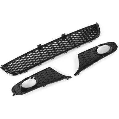 Grille inférieure de pare-chocs avant en nid d'abeille noir brillant Grilles de feux de brouillard Adaptées pour Mk6 Standard 2009 2013 black