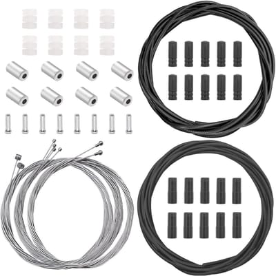 Fiets Kabelset - Rem en Schakel - Fiets Reparatie - Universele Pasvorm - Complete Set - Zwart
