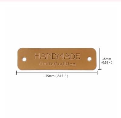 WiseGoods - Labels “Handmade” en “Limited Edition” PU Leer - Leren Label Set Handgemaakt - Lederen Labeltjes - 48 stuks - Bruin