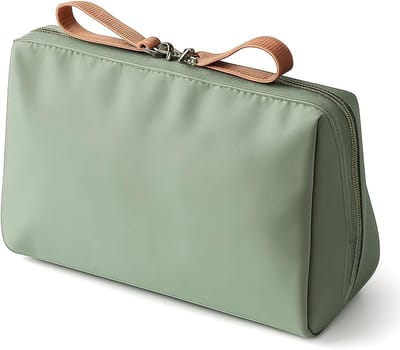 Draagbare Mini Make-up Tas voor Vrouwen - Waterdichte Reistas met Rits voor Make-up en Accessoires (Groen)