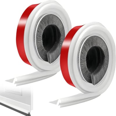 Draught Excluder Set van 2 Stuks, Zelfklevende Deurschraper met Insectenbescherming, Ideaal voor Slaapkamer en Keuken Deuren