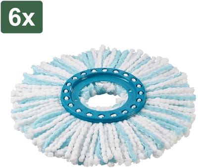 6x Mopkop CLEAN TWIST Disc Mop micro duo - Mopkop voor de Set CLEAN TWIST Disc Mop en de Set Combi Disc Mop - Ideaal voor grondig schoonmaken van alle soorten vloeren, dankzij het 2-vezels-systeem