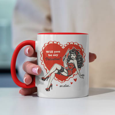 Creasowl® - Will you be my valentine - Koffiemok, Valentijn cadeautje voor haar, Liefdes Cadeau voor hem, Koffiebeker, Koffie beker, Thee mok, Valentijnsdag Kadootjes, , Koffie mok, Valentijn Cadeau, Mok met oor, Valentijnsdag kadootjes