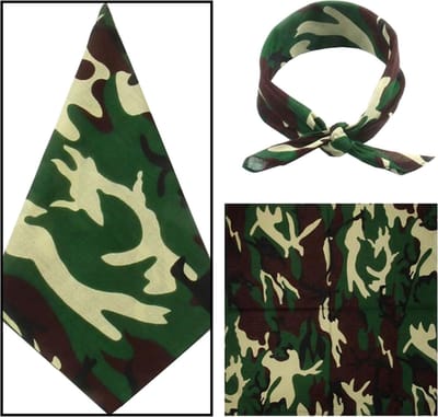Fako Fashion - Bandana - Hoofddoek - Mondbescherming - Zakdoek - Sjaal - Camouflage - Groen