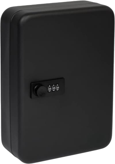 SNJY® Sleutelkastje - Sleutelkluis - Sleutelkast met Cijferslot - Sleutelrekje - 7D x 18B x 25H cm - Zwart