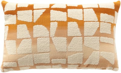 Dutch Decor RIO - kussenhoes 30x50 cm - Golden Ochre - oranje, wit - met rits - zonder binnenkussen