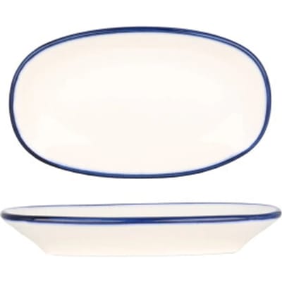 Bonna Serveerschaal - Linea Blue - Porselein - 15x8.5 cm - set van 4