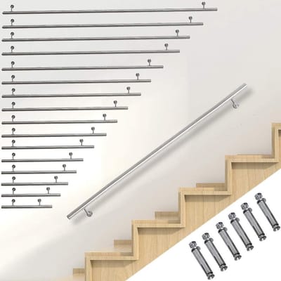 Trapleuning RVS - Wandsteun - Binnen en buiten - Roestvrij V2A staal - 120 cm - Zilver