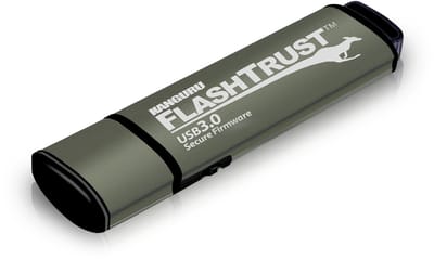 Kanguru – FlashTrust – 128 GB – Secure Firmware - USB 3.0 – USB-Stick – Fysieke Schrijfbeveilingsschakelaar – Zwart