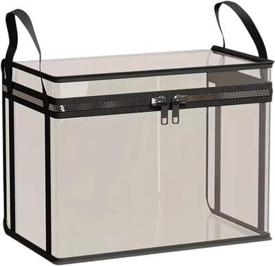 Grote opbergdoos - Dichte organizer - Ruimte besparen - Versterkte constructie - 38x24x32 cm - Zwart