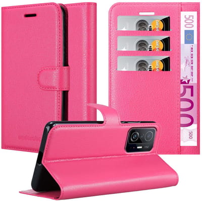 Cadorabo Hoesje geschikt voor Xiaomi 11T / 11T PRO in KERSEN ROZE - Beschermhoes met magnetische sluiting, standfunctie en kaartvakje Book Case Cover Etui