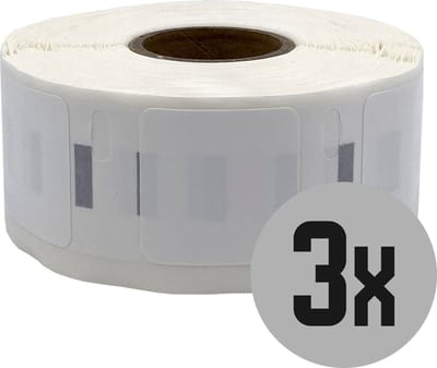 DULA Dymo Compatible labels - Wit - 1933083 - 2112286 - Duurzame vierkante etiketten - 3 rollen - 25 x 25 mm - 850 labels per rol