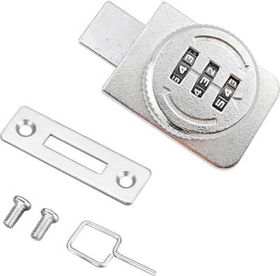 Dailygoods- Glazen Lock - Sleutelloze Deurslot - Verstelbaar 3-Cijferig Combinatieslot - Geschikt voor Glasdeur 5-8 mm - Hoogwaardige Zinklegering - Veiligheidslock voor Kast