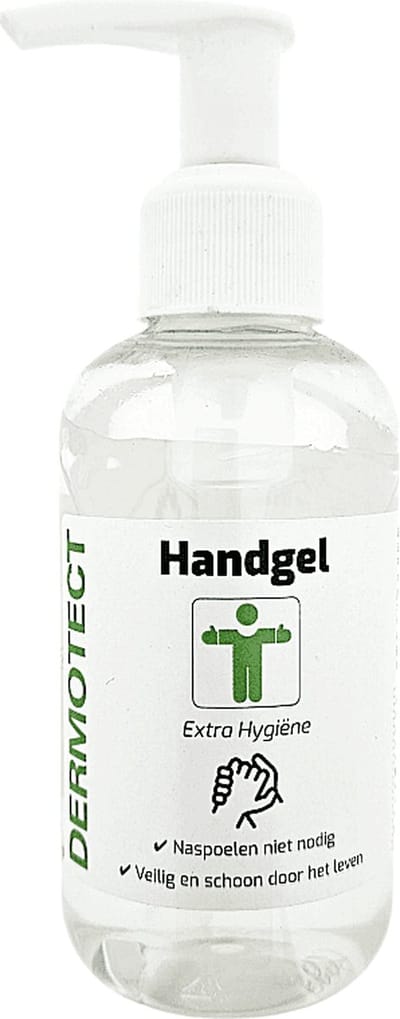 Dermotect Handgel Extra Hygiëne – 150 ml Tube – 70% Alcohol, Sneldrogend, Voorkomt Uitdroging