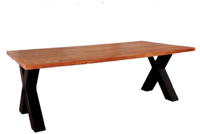 Salontafel x-poot mangohout 130cm bruin Pato side table massief hout mango bijzettafel