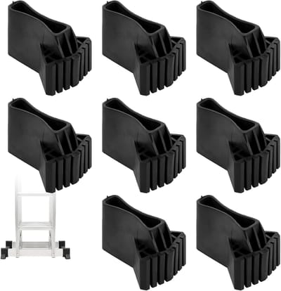 8x Antislip Vervangende Ladderdoppen Rubber Zwart voor Telescopische en Visgraatladders
