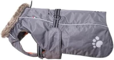 Hondenjas met harnas - Hondenkleding winter - Warmte en veiligheid - Reflecterende strepen - Maat 3XL - Grijs