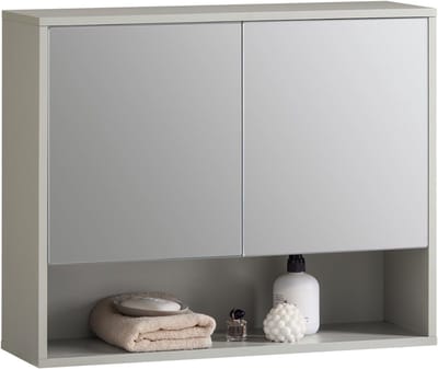 QIN® Kolomkas Staand - Opbergkasten met Deuren - Hoge Kast - Natuurlijk Grijs - 20cm x 60cm x 50cm