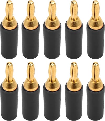 10 Stuks Vergulde Banaanstekkers voor Instrumententests, 2,5 mm Aansluiting, Hoge Geleidbaarheid