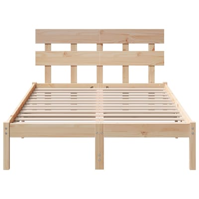 vidaXL - Bedframe - met - hoofdeinde - Bruin - 120 - x - 200 - cm - Massief - grenenhout