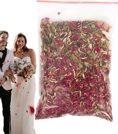 Gedroogde Bloemblaadjes - Bloemen confetti - Feestelijke decoratie - Natuurlijke geur - 120 g - Wit