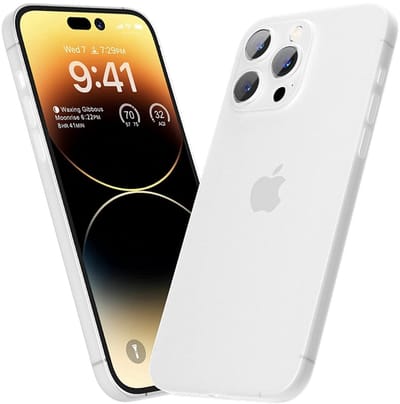 Mobiq - Ultra Dun Hoesje geschikt voor iPhone 14 Pro | Ultradun hoesje | Minimaal Telefoonhoesje | Dun hoesje | Ultra Thin Case | Tegen Krassen