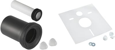Aansluitset voor Wandtoilet met Geluidsisolatie - D90/110, 180 mm, Wit