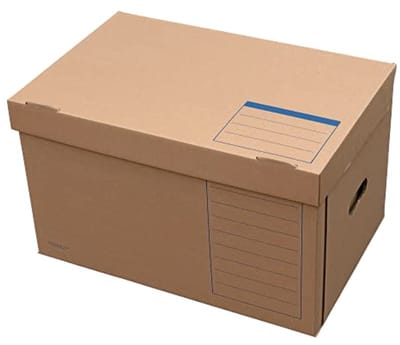 Archivbox met klapdeksel en handgrepen, bruin, 10 stuks - Perfect voor archivering
