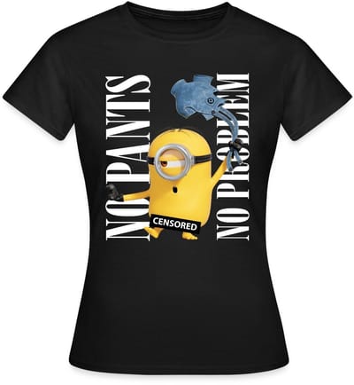 Minions Censored No Pants No Problem T-Shirt Dames