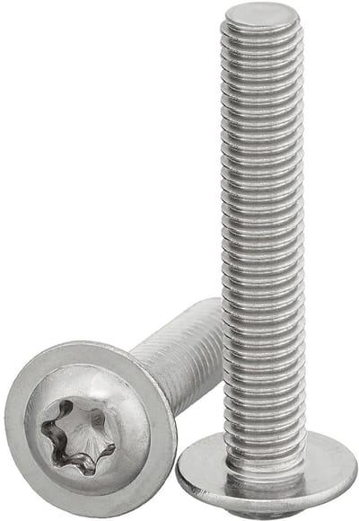 Lenskopschroef met flens - Platte kopschroef Torx - Machinebouw bevestigen - Geïntegreerde sluitring - M6 x 75 mm - Roestvrij staal