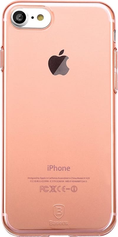 Baseus Simple Series doorzichtig geschikt voor iPhone 7 8 SE 2020 SE 2022 hoesje - Lichtroze