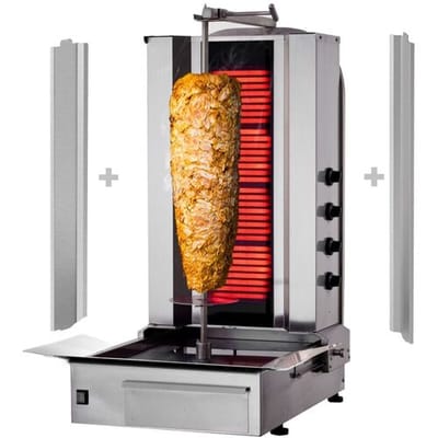 GGM Gastro Elektro Gyros-/ Dönergrill - 4 Brenner - max. 60 kg - inkl. 2 Flügeltüren